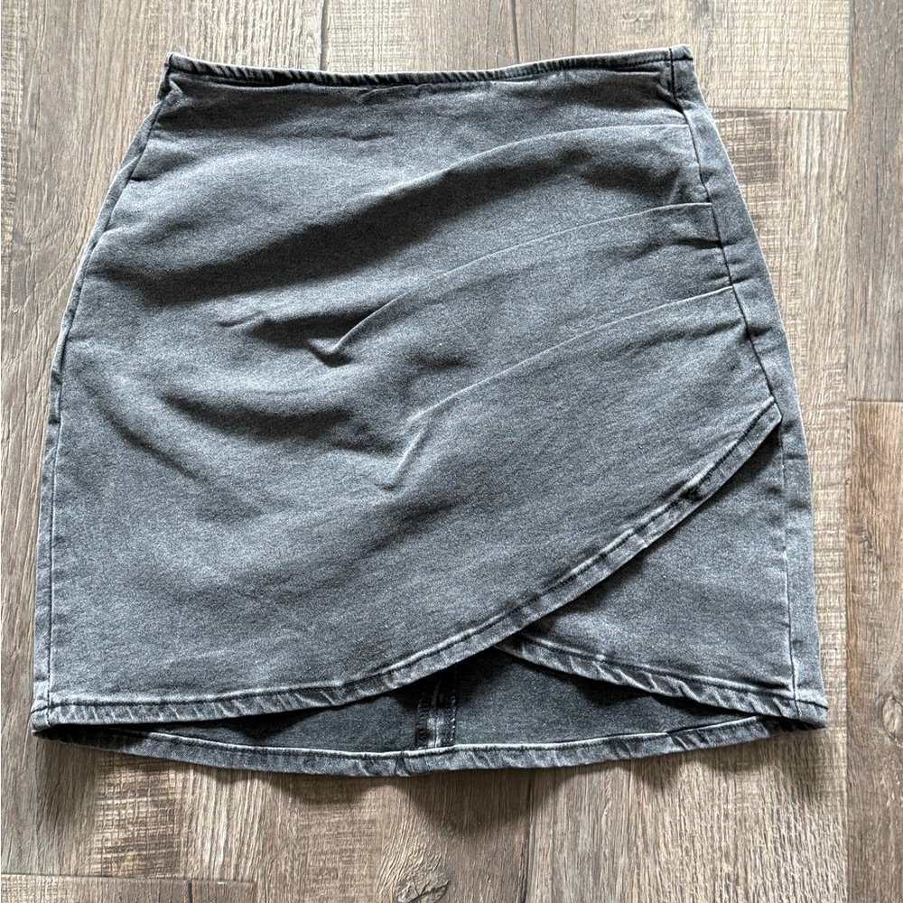 Vetinee Women's Tulip Hem Shirred Washed Casual Bodycon Short Jean Denim Skirt